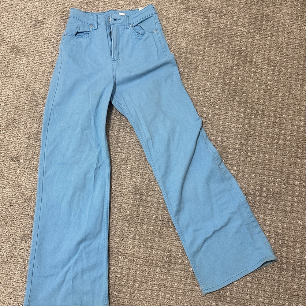 H&M Sky Blue Wide Leg Jeans